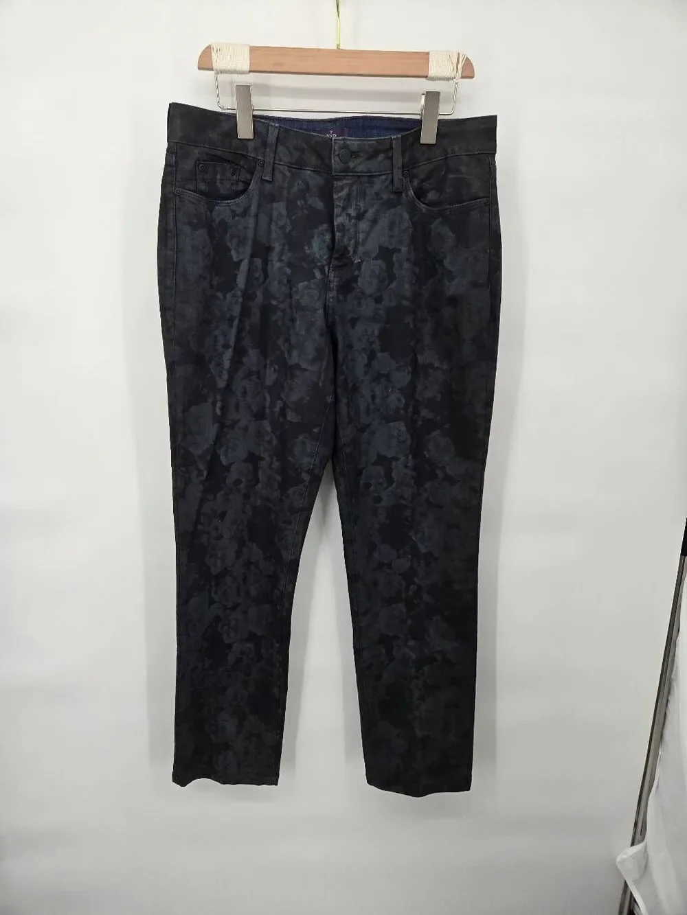 Not Your Daughter's Jeans Size 12 Straight Floral Dark Wash Pretty Feminine